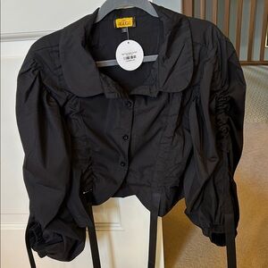 Urban Outfitters Black Puff Sleeve Blazer